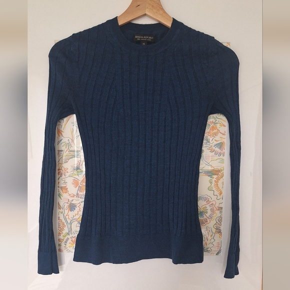 Banana Republic Sweaters - Banana Republic Merino Wool Ribbed Sweater (Teal)